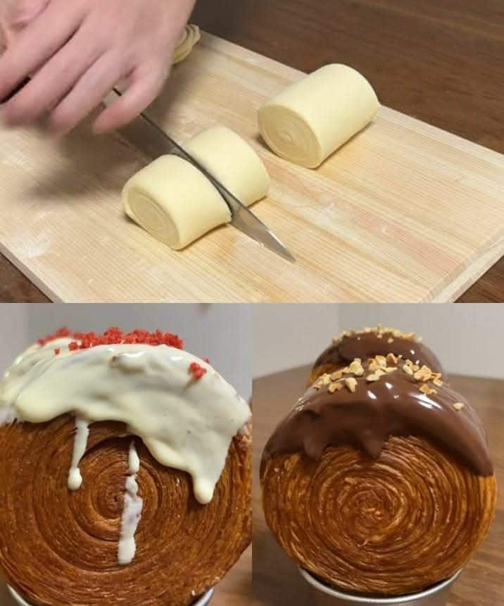 Rotolo di croissant al cioccolato
