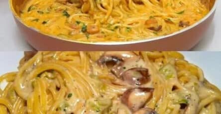 Spaghetti con funghi freschi