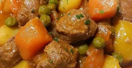 Spezzatino con piselli e patate