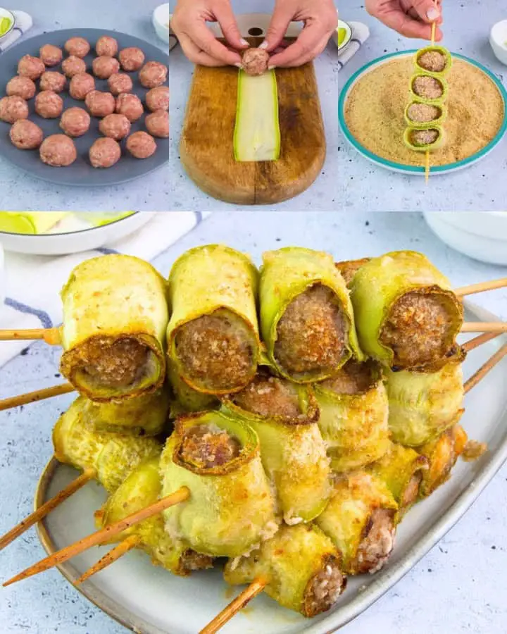 Spiedini di zucchine salsiccia