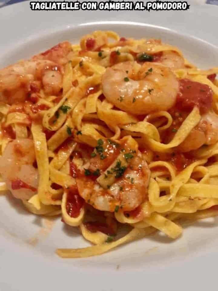 Tagliatelle con gamberi
