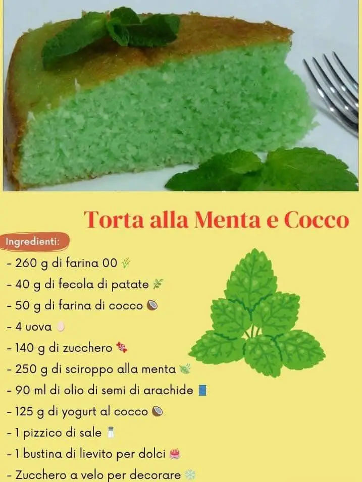 Torta alla menta e cocco