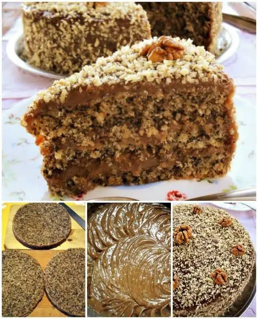Torta alle noci caramellata