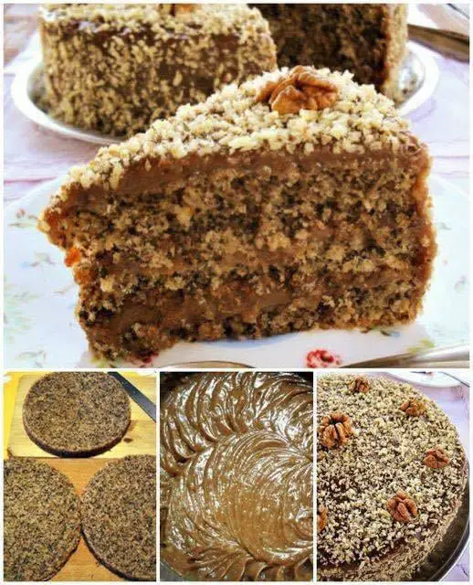 Torta noci caramello crema