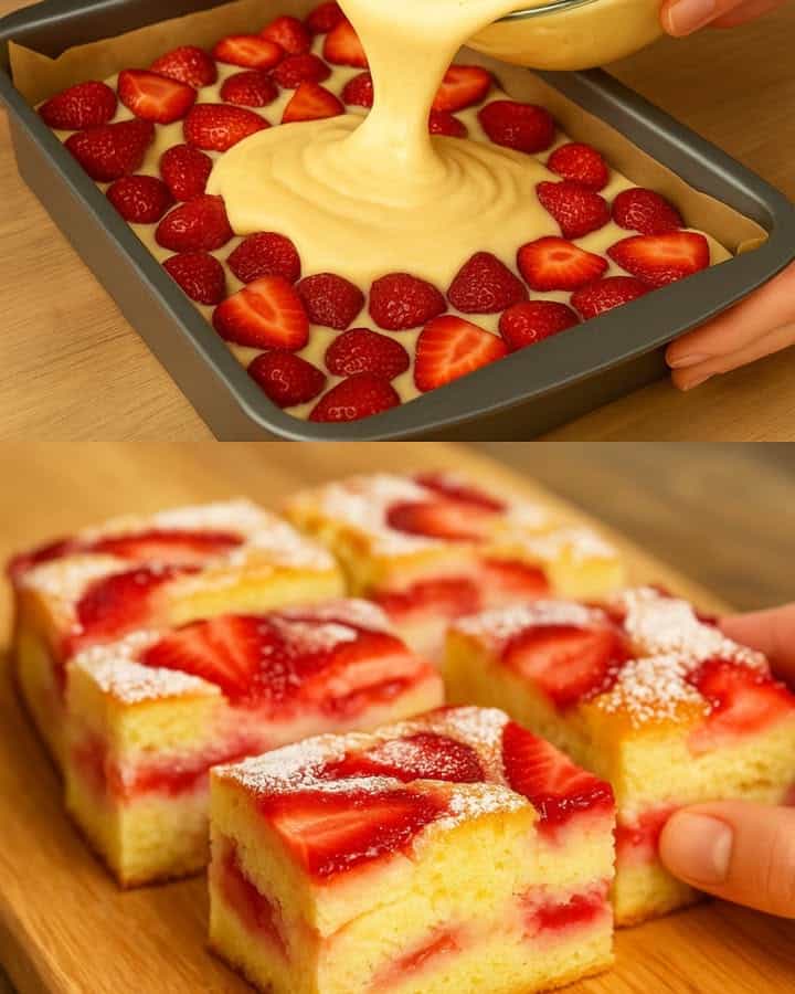 Torta umida alle fragole