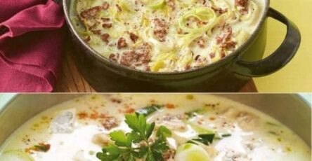 Zuppa di formaggio e porri