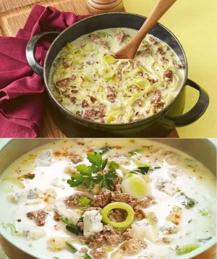 Zuppa di formaggio e porri