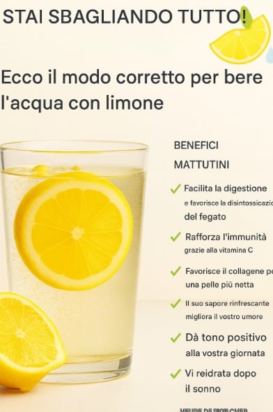 bere acqua limone corretto