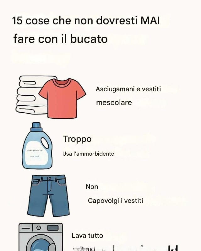 cose da evitare bucato
