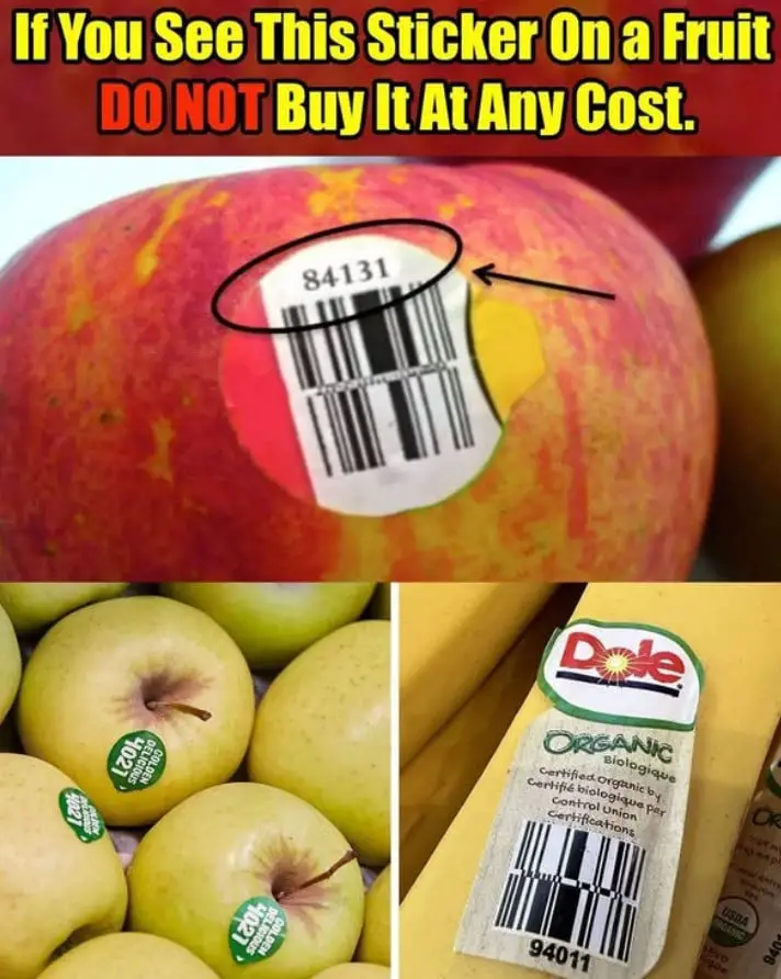 significato numeri adesivi frutta